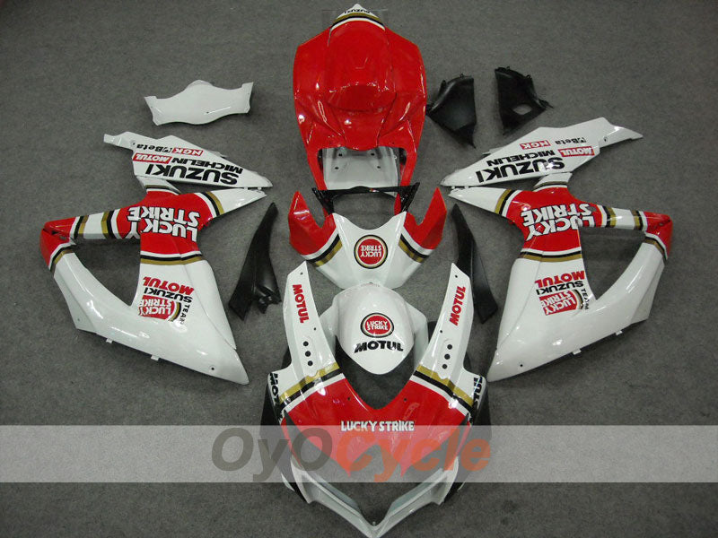 Verkleidungssatz für Einspritzmodelle 08-10 GSX R750 - Rot, Weiß - Lucky Strike #OYO87901451