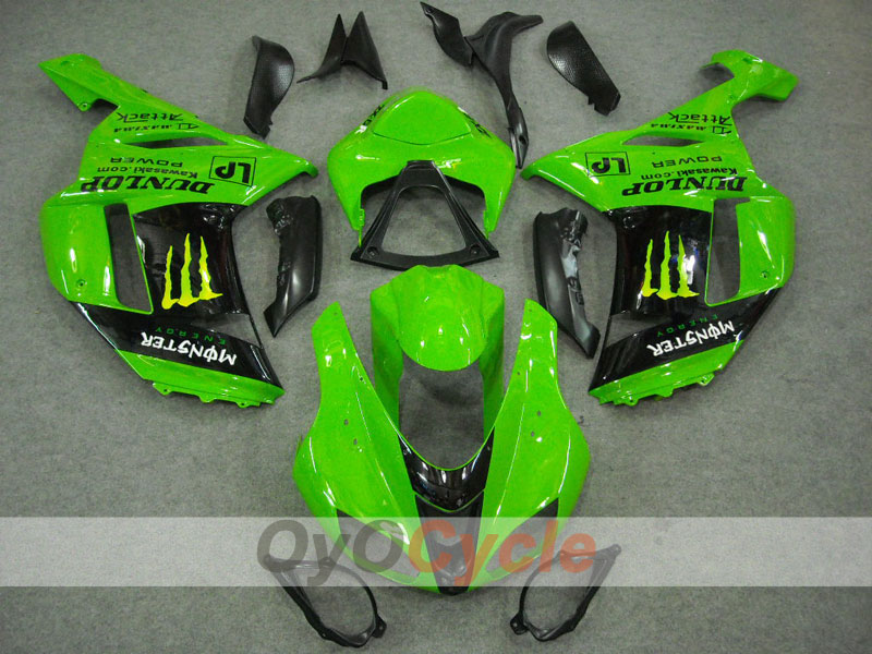 Einspritz-Verkleidungssatz für 07-08 NINJA ZX-6R - Grün, Schwarz - Monster #OYO87901943 Zweitbild