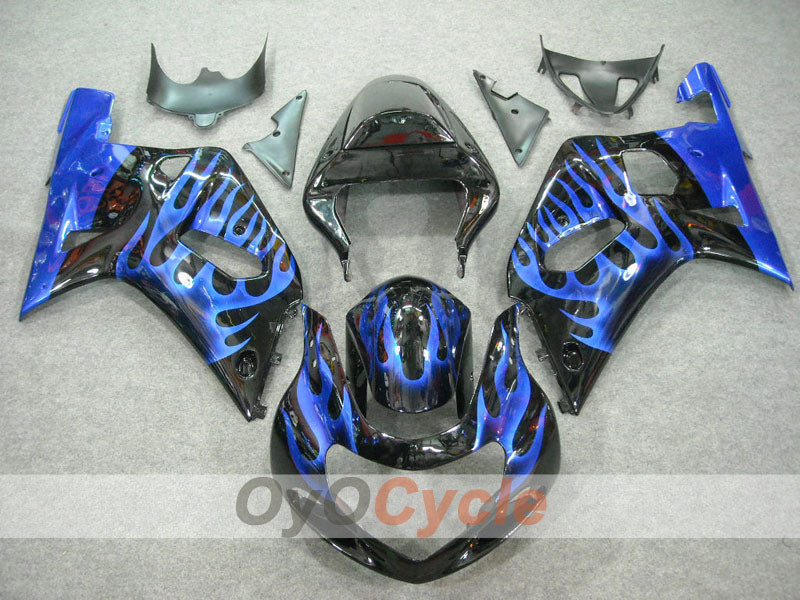Verkleidungssatz für Einspritzmodelle 01-03 GSX R600 - Blau, Schwarz - Flamme #OYO87901042 Hauptbild