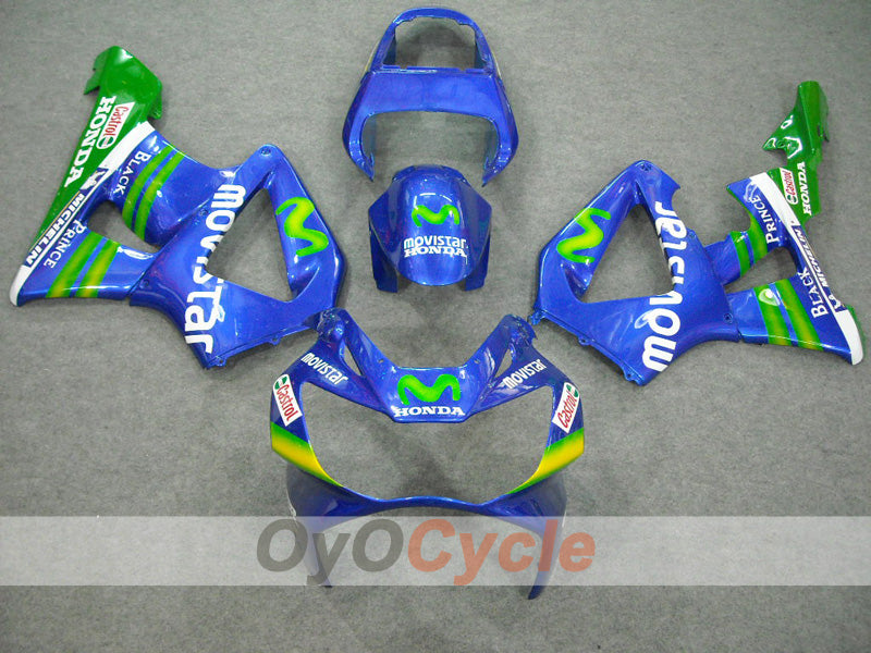 Einspritzverkleidungs-Kit für 02-03 CBR900RR 954 - Grün, Blau - Movistar #OYO87902839 Zweitbild