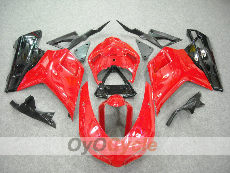 Einspritz-Verkleidungssatz für Ducati 848, 08-13 - Rot, Schwarz - Werksstil #OYO87902179