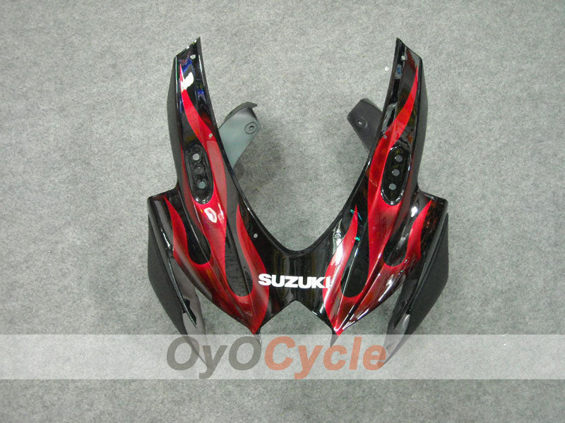 Einspritzverkleidungssatz für 08-10 GSX R600 - Rot, Schwarz - Flamme #OYO87901626