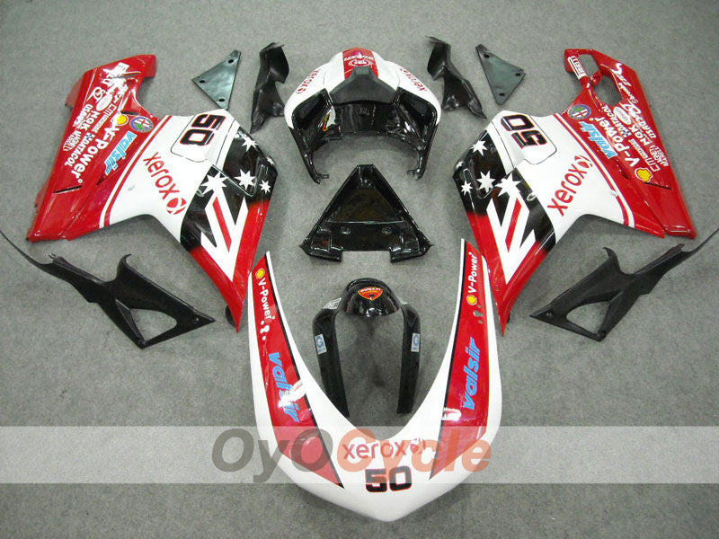 Einspritz-Verkleidungssatz für Ducati 848 von 08-13 - Rot, Schwarz - Xerox #OYO87902239