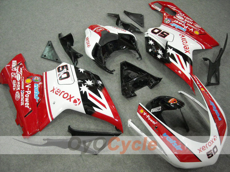 Einspritz-Verkleidungssatz für Ducati 848 von 08-13 - Rot, Schwarz - Xerox #OYO87902239