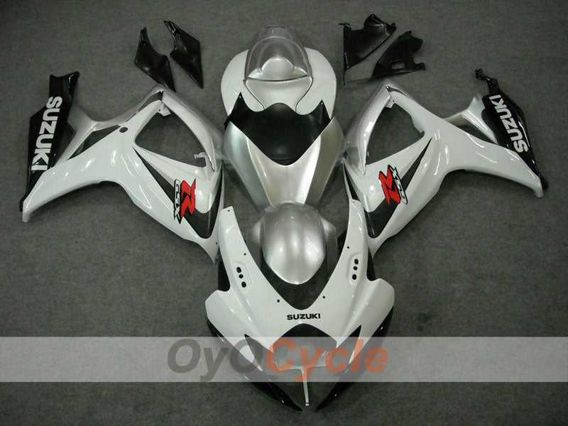 Verkleidungssatz für 06-07 GSX R600 - Weiß, Silber - Werksdesign #OYO87901534 Hauptbild