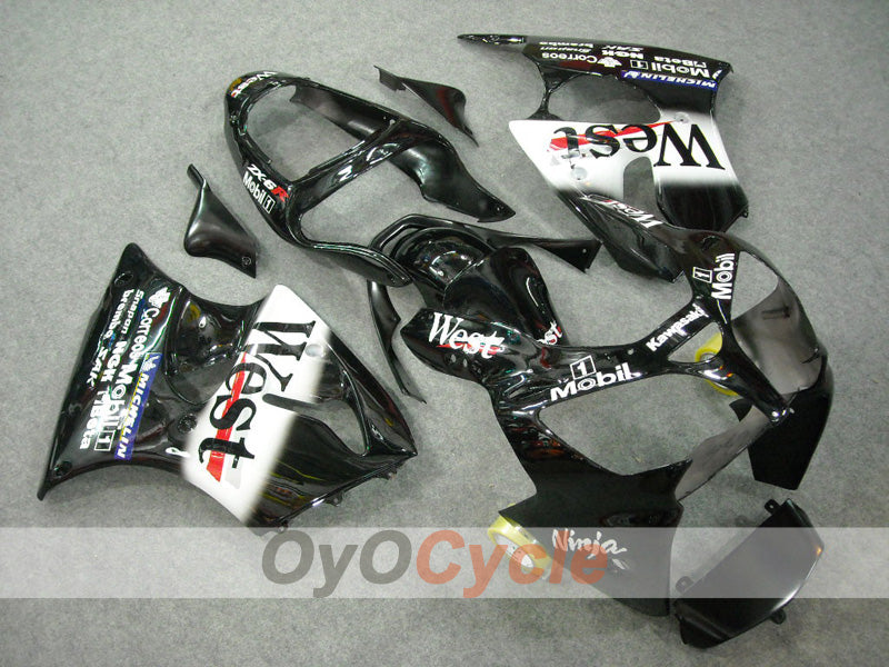 Verkleidungssatz für 02-03 NINJA ZX-9R - Weiß, Schwarz - West #OYO87903055