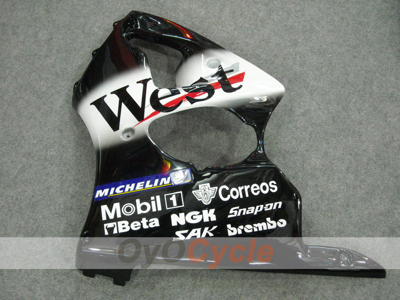 Verkleidungssatz für 02-03 NINJA ZX-9R - Weiß, Schwarz - West #OYO87903055