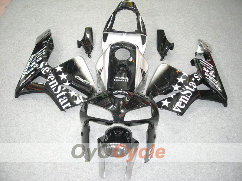 Verkleidungssatz für Einspritzung für CBR600RR 05-06 - Schwarz, Silber - SevenStars #OYO87900347