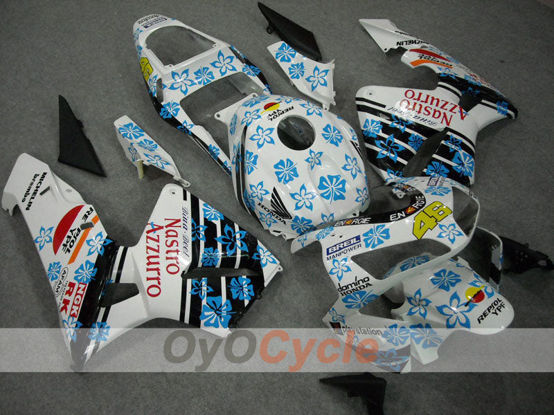 Einspritzverkleidungssatz für 03-04 CBR600RR - Weiß, Schwarz - Nastro Azzurro #OYO87902539 Zweitbild