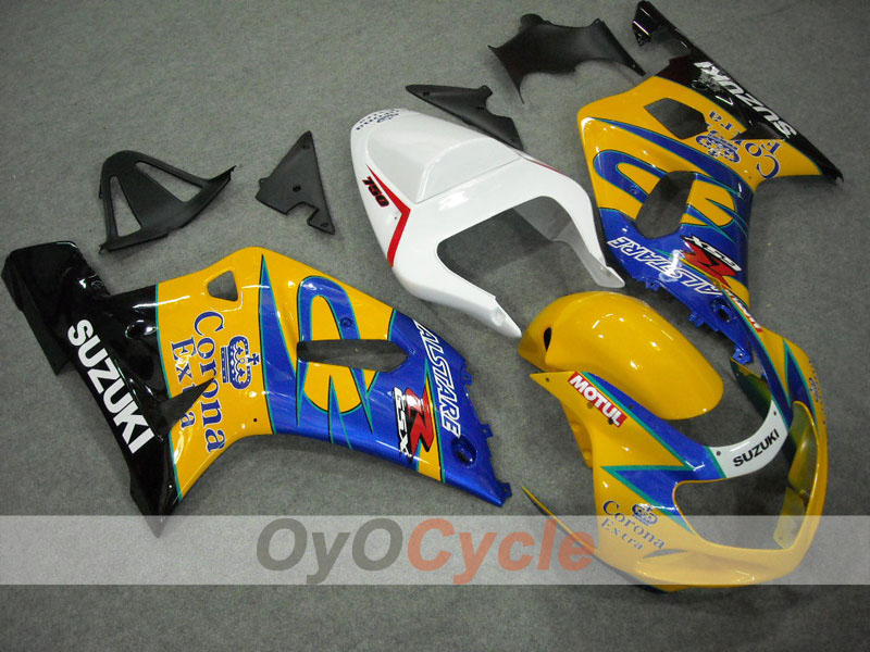 Verkleidungssatz für Einspritzmodelle 00-03 GSX R750 - Gelb, Blau - Corona #OYO87901028 Hauptbild
