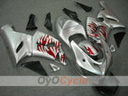 Verkleidungssatz für 05-06 NINJA ZX-6R - Rot, Silber - Flamme #OYO87901864