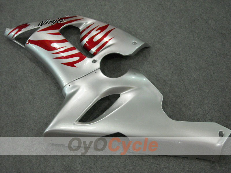 Verkleidungssatz für 05-06 NINJA ZX-6R - Rot, Silber - Flamme #OYO87901864