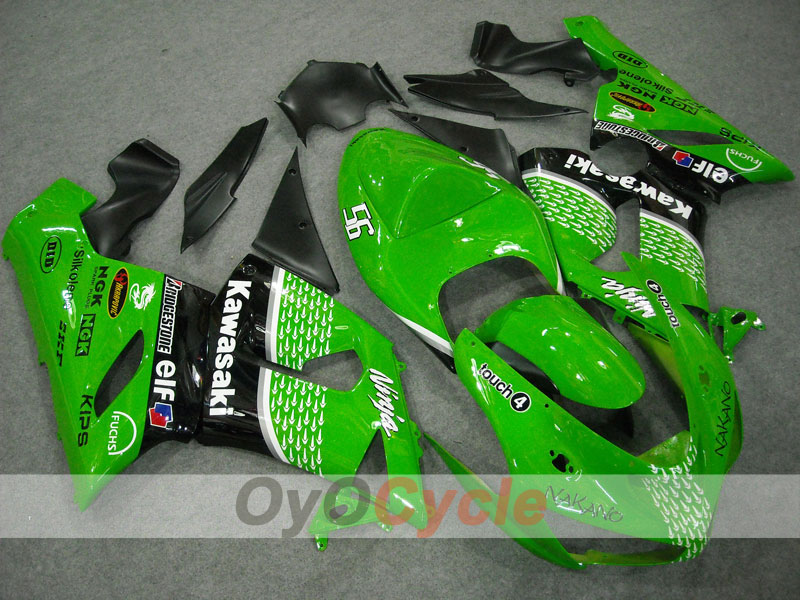 Spritzguss-Verkleidungssatz für 05-06 NINJA ZX-6R - Grün, Schwarz - Nakano #OYO87901885 Hauptbild