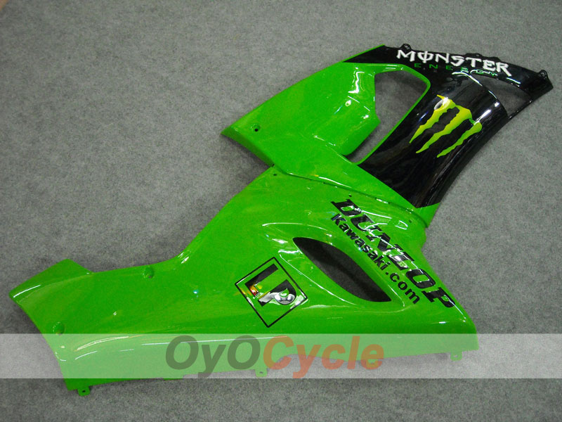 Verkleidungssatz für Einspritzmodelle 05-06 NINJA ZX-6R - Grün, Schwarz - Monster #OYO87901873