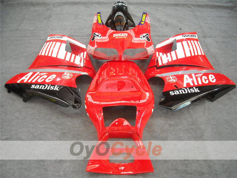 Verkleidungssatz für 99-02 Ducati 996 - Rot, Weiß - Alice #OYO87902188 Zweitbild