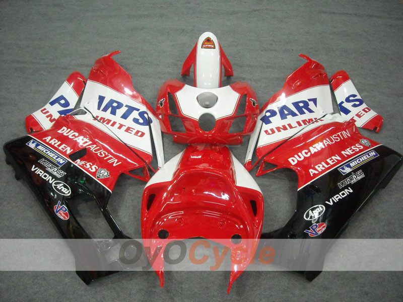 Verkleidungssatz für 03-04 Ducati 749 - Rot, Weiß - Werksdesign #OYO87902117 Hauptbild