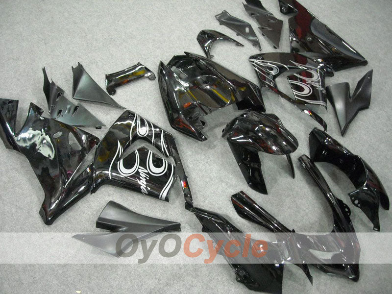 Verkleidungssatz für 04-05 NINJA ZX-10R - Weiß, Schwarz - Flammenmuster #OYO87901533 Hauptbild