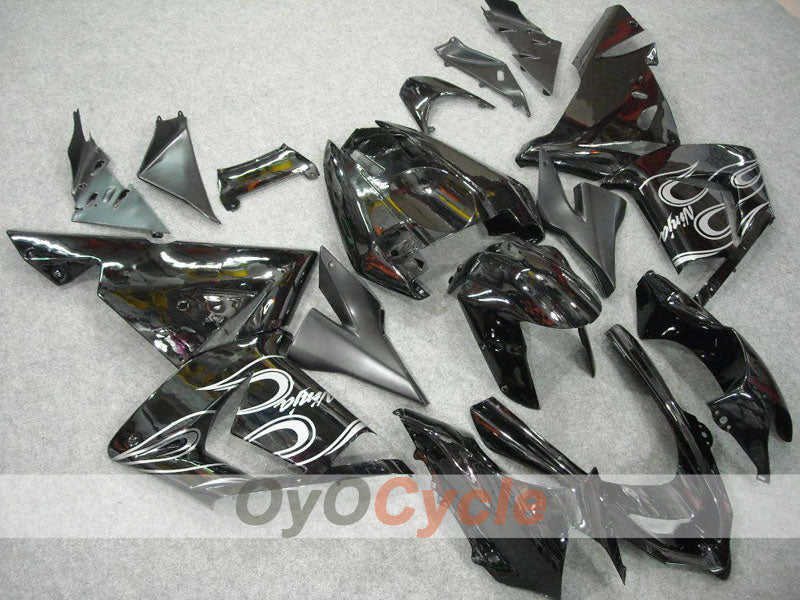 Verkleidungssatz für 04-05 NINJA ZX-10R - Weiß, Schwarz - Flammenmuster #OYO87901533 Zweitbild