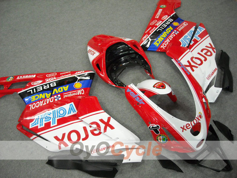 Einspritz-Verkleidungssatz für 03-04 Ducati 749 - Rot, Weiß - Xerox #OYO87902136