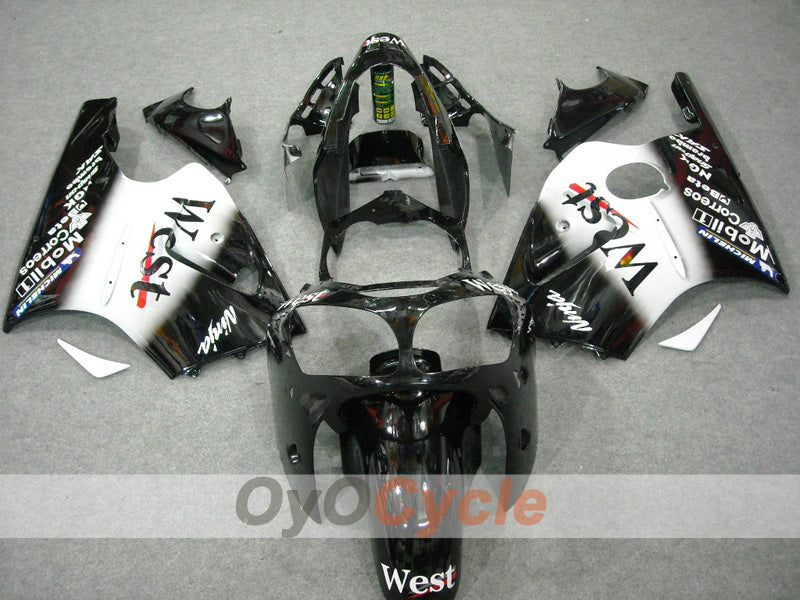 Verkleidungssatz für Einspritzmodelle 00-01 NINJA ZX-12R - Weiß, Schwarz - West #OYO87903078