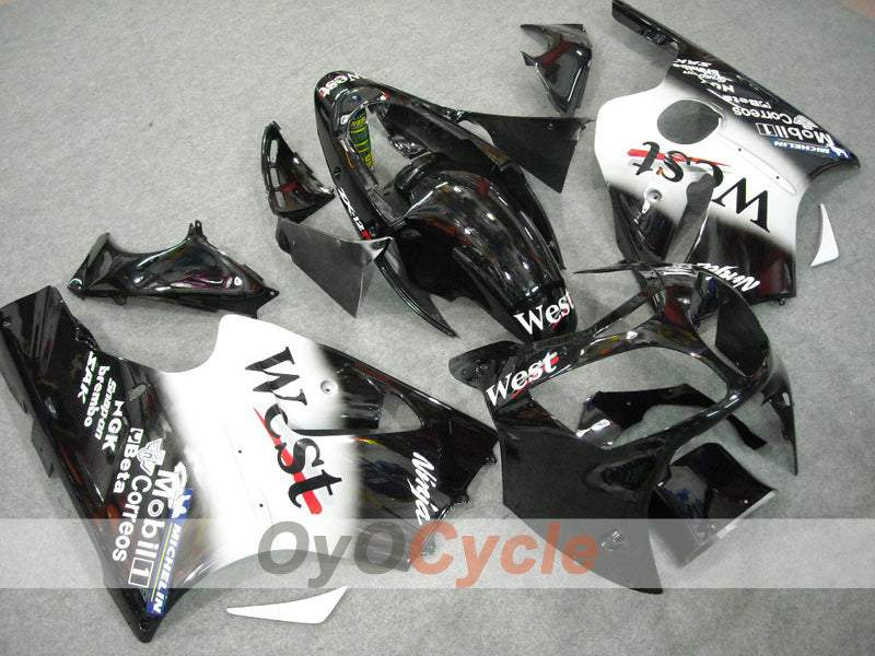 Verkleidungssatz für Einspritzmodelle 00-01 NINJA ZX-12R - Weiß, Schwarz - West #OYO87903078