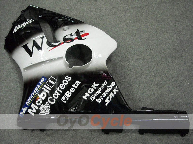 Verkleidungssatz für Einspritzmodelle 00-01 NINJA ZX-12R - Weiß, Schwarz - West #OYO87903078