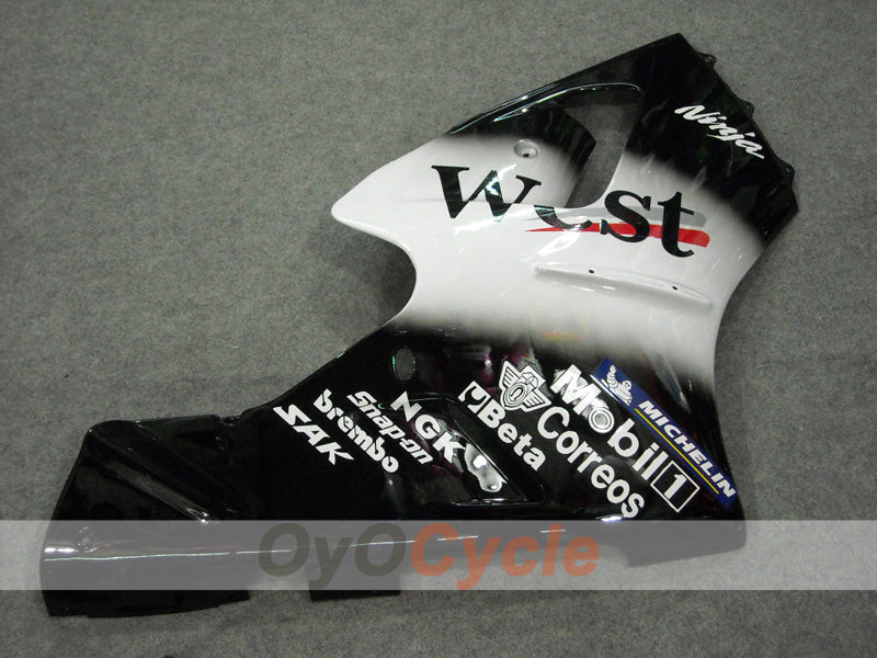 Verkleidungssatz für Einspritzmodelle 00-01 NINJA ZX-12R - Weiß, Schwarz - West #OYO87903078