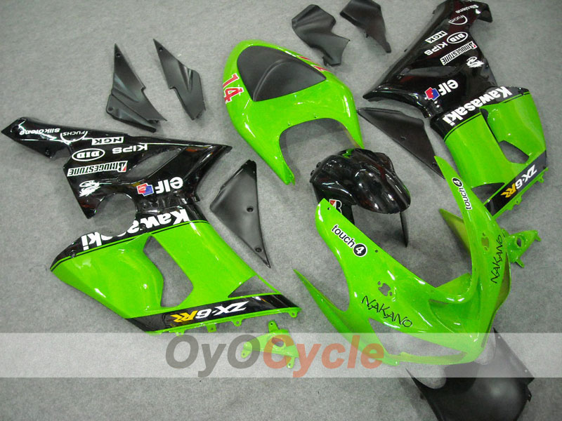Spritzguss-Verkleidungssatz für 05-06 NINJA ZX-6R - Grün, Schwarz - Nakano #OYO87901887 Zweitbild
