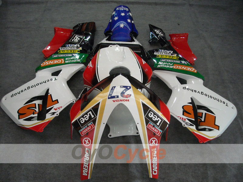 Einspritzverkleidungssatz für 03-04 CBR600RR - Rot, Weiß - Lee #OYO87902532