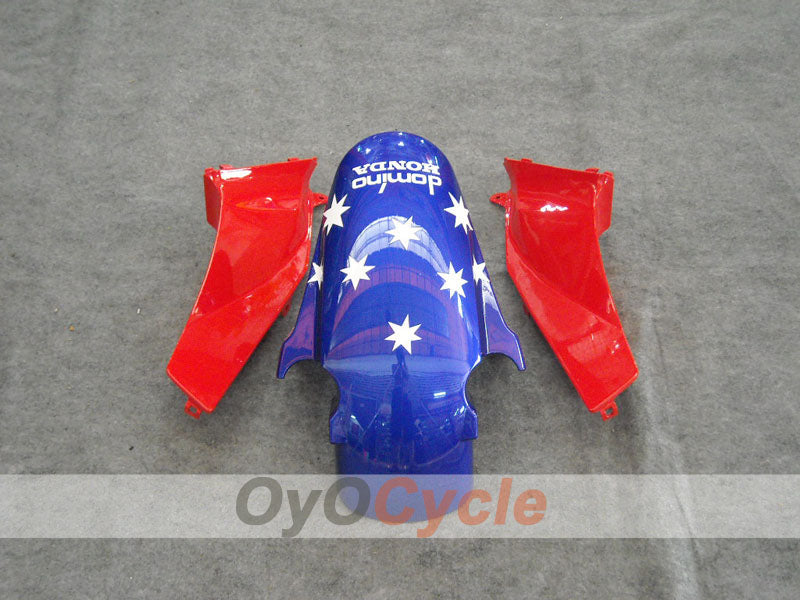 Verkleidungssatz aus Spritzguss für CBR600RR 03-04 - Rot, Blau - Castrol #OYO87902505