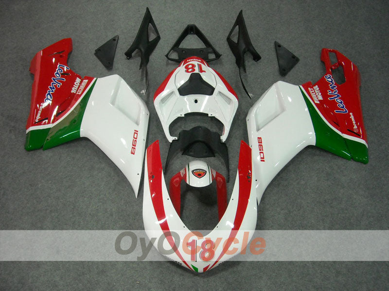 Verkleidungssatz für Einspritzermodelle der Ducati 1098, 07-09 - Rot, Weiß - Werksstil #OYO87902310 Hauptbild
