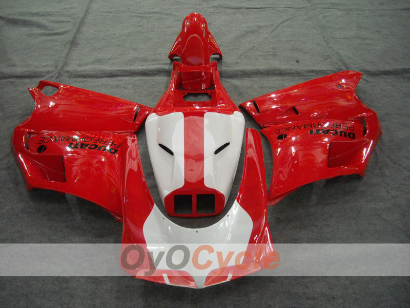 Einspritzverkleidungs-Kit für Ducati 996, Baujahr 99-02 - Rot, Weiß - Werksstil #OYO87902199