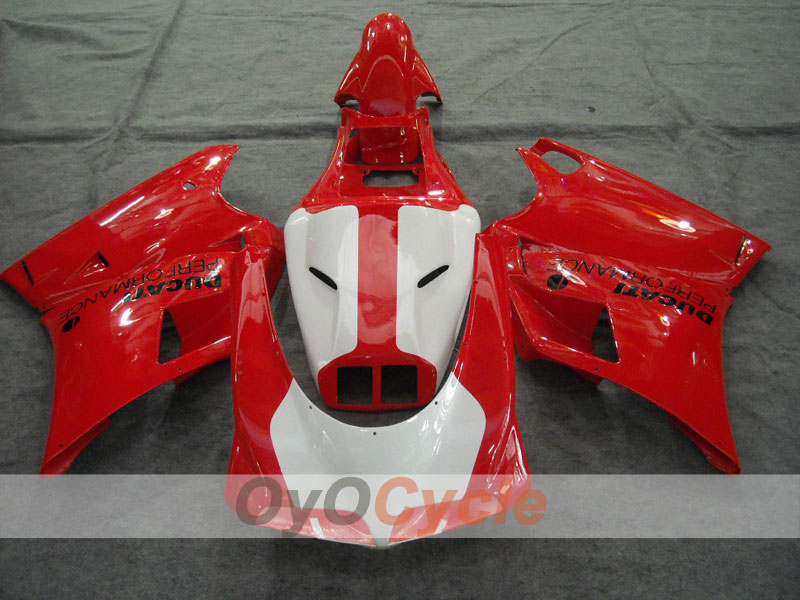 Einspritzverkleidungs-Kit für Ducati 996, Baujahr 99-02 - Rot, Weiß - Werksstil #OYO87902199 Zweitbild