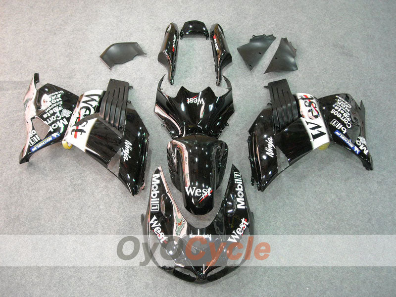 Spritzguss-Verkleidungssatz für 06-11 NINJA ZX-14R - Schwarz - West #OYO87902024