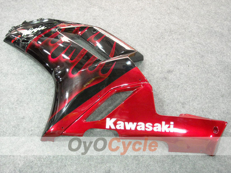 Spritzguss-Verkleidungssatz für 07-08 NINJA ZX-6R - Rot, Schwarz - Flame #OYO87901934