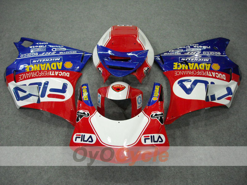 Einspritzverkleidungssatz für Ducati 996, 99-02 - Rot, Blau - FILA #OYO87902217 Hauptbild