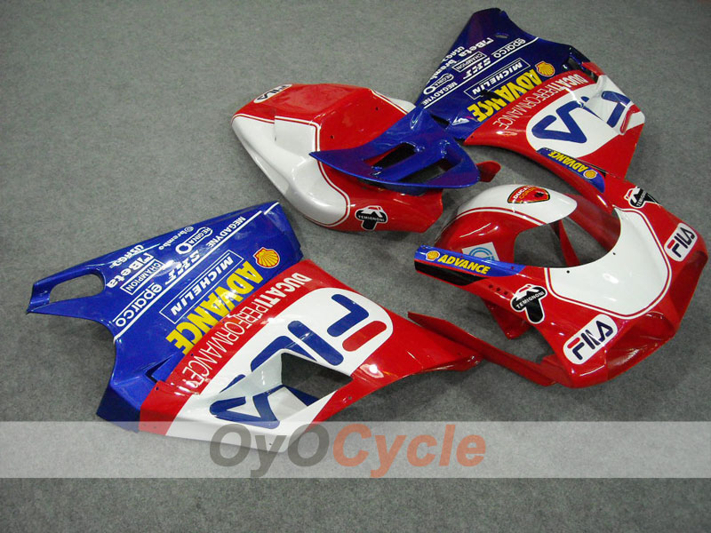 Einspritzverkleidungssatz für Ducati 996, 99-02 - Rot, Blau - FILA #OYO87902217