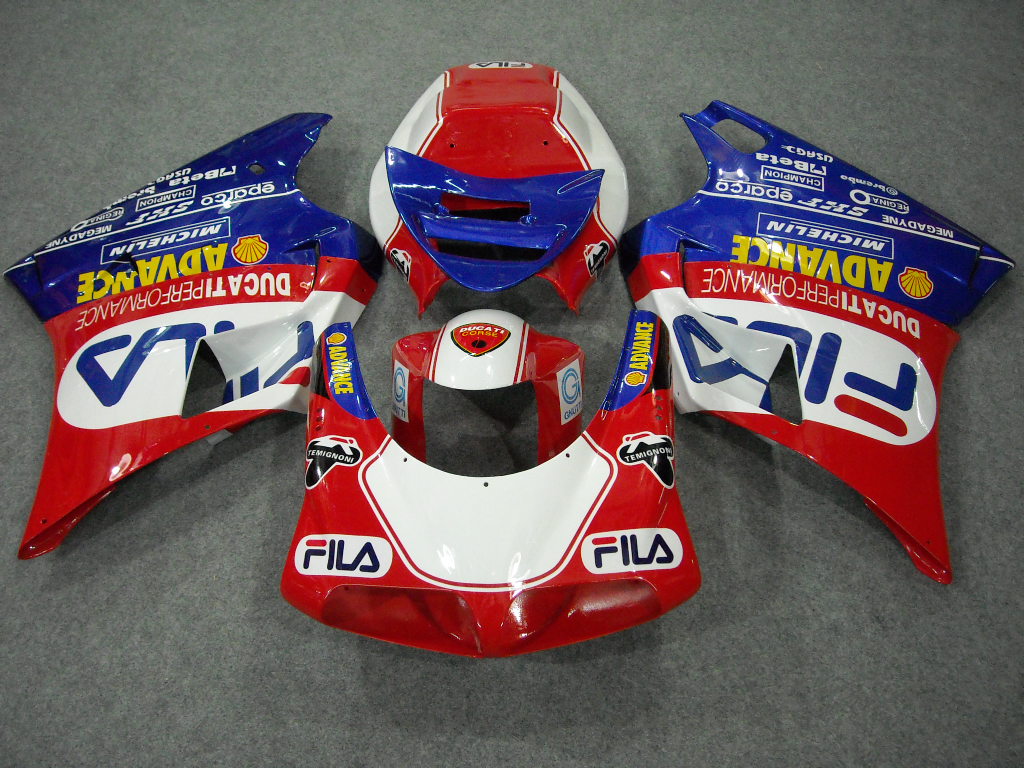 Einspritzverkleidungs-Kit für 94-02 Ducati 748 - Rot, Blau - FILA #OYO87902061 Zweitbild