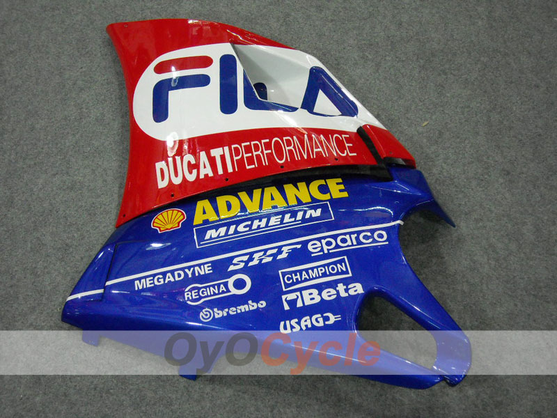 Einspritzverkleidungssatz für Ducati 996, 99-02 - Rot, Blau - FILA #OYO87902217