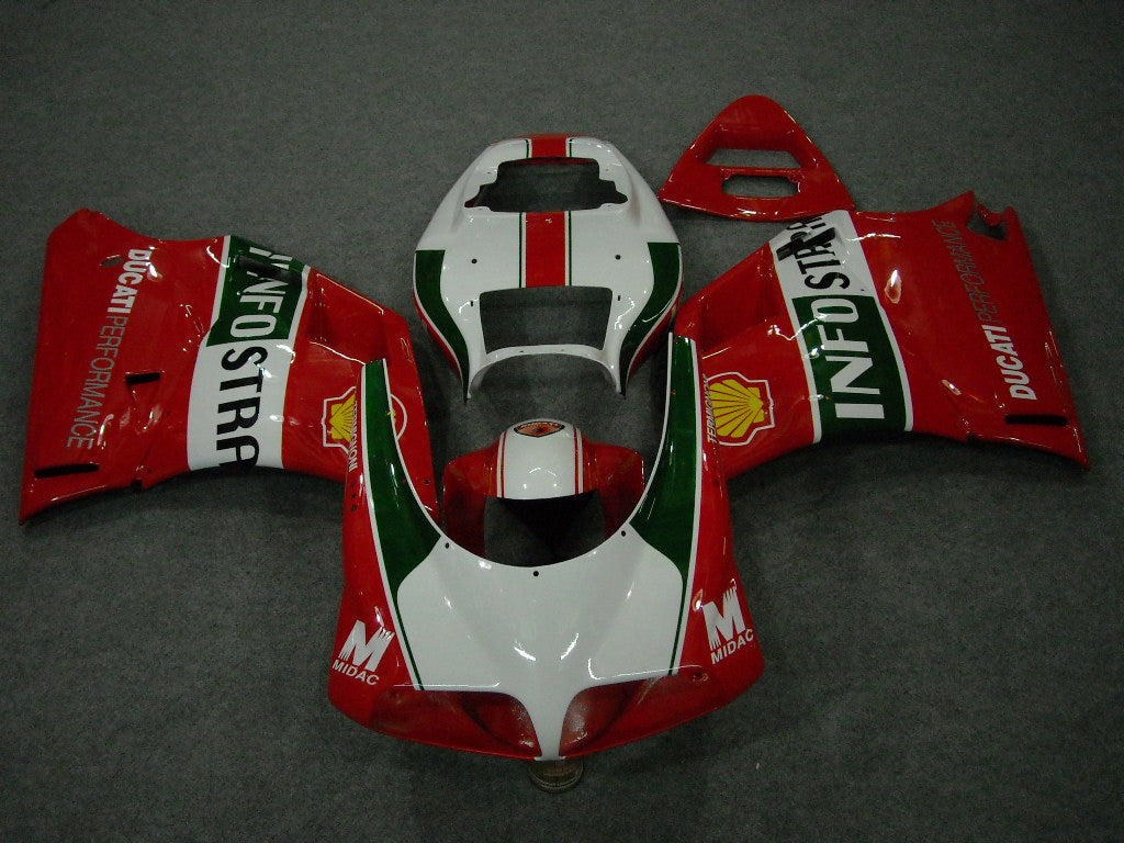 Einspritzverkleidungssatz für Ducati 996, 99-02 - Rot, Weiß - INFO STRADA #OYO87902219