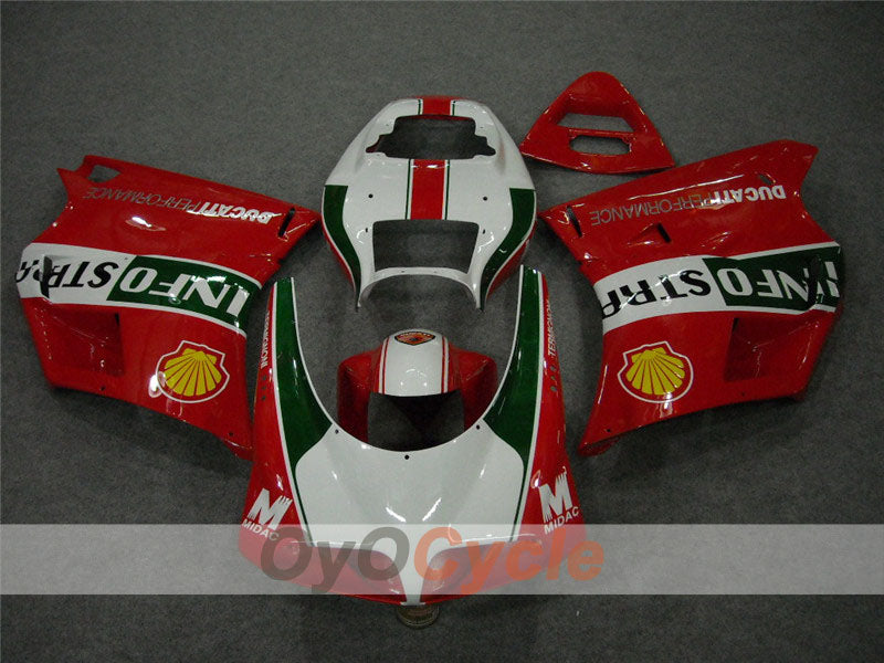 Einspritz-Verkleidungssatz für Ducati 998, Baujahr 02-04 - Rot, Weiß - INFO STRADA #OYO87902295