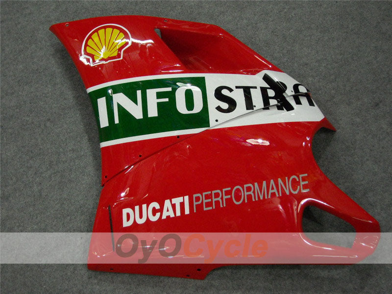 Einspritz-Verkleidungssatz für Ducati 998, Baujahr 02-04 - Rot, Weiß - INFO STRADA #OYO87902295