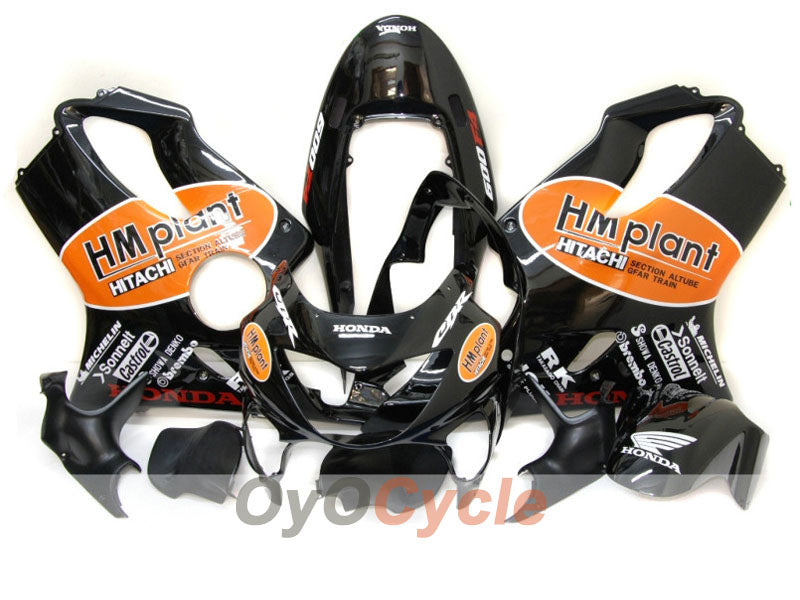 Verkleidungssatz für Einspritzmodelle 99-00 CBR600F4 - Schwarz - Castrol #OYO87900113