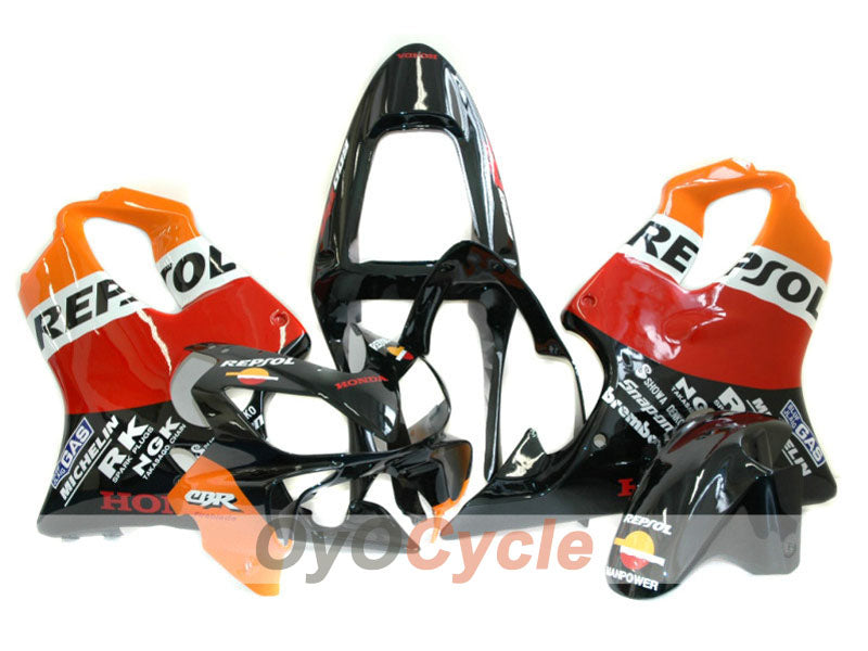 Verkleidungssatz für Einspritzmodelle 01-03 CBR600F4i - Orange, Schwarz - MICHELIN, Repsol #OYO87900188 Hauptbild