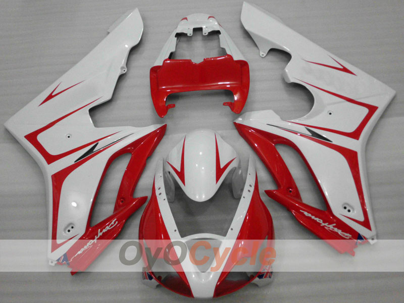 Einspritzverkleidungssatz für Triumph Daytona 675 06-08 - Rot, Weiß - Werksdesign #OYO87903150