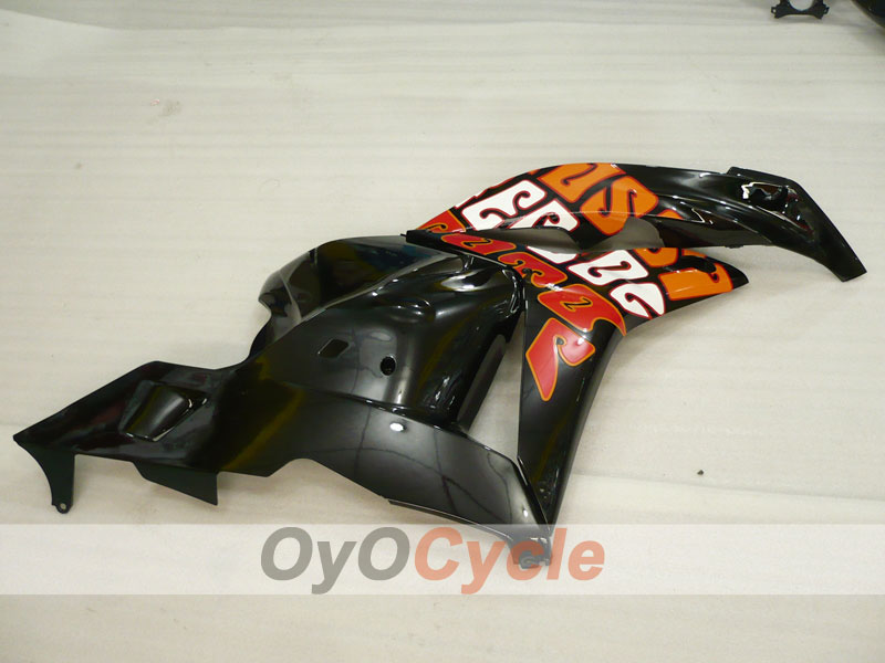 Einspritz-Verkleidungskit für CBR600RR 09-12 - Orange, Schwarz - Rossi #OYO87900461