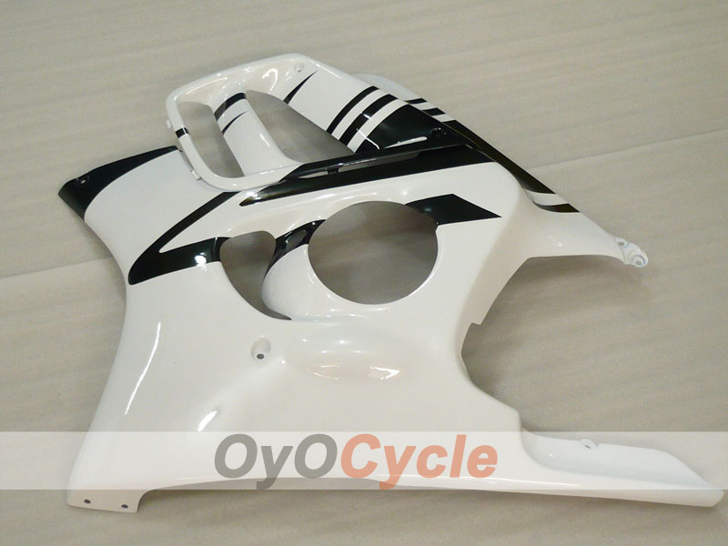 Verkleidungssatz für Einspritzermodelle der CBR600F3 97-98 - Weiß, Schwarz - Werksdesign #OYO87900058