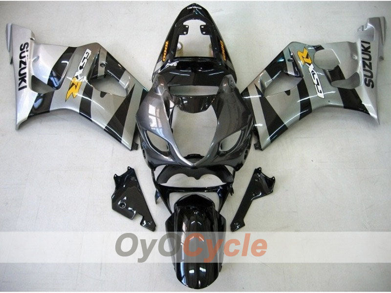 Spritzguss-Verkleidungssatz für 03-04 GSX R1000 - Schwarz, Silber - Werksstil #OYO87901891