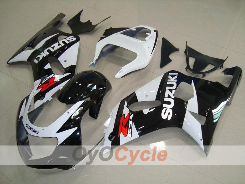Einspritz-Verkleidungssatz für GSX R600 01-03 - Weiß, Schwarz - Werksdesign #OYO87901087 Hauptbild