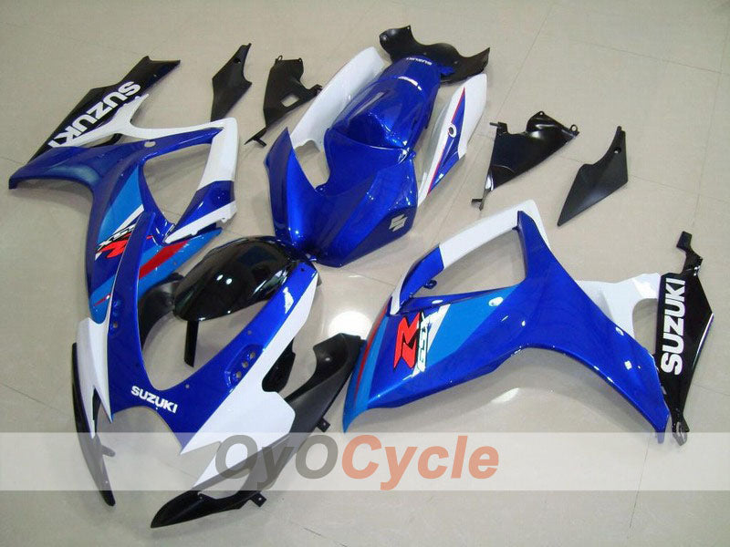 Einspritzverkleidungssatz für 06-07 GSX R600 - Blau, Weiß - Werksstil #OYO87901555
